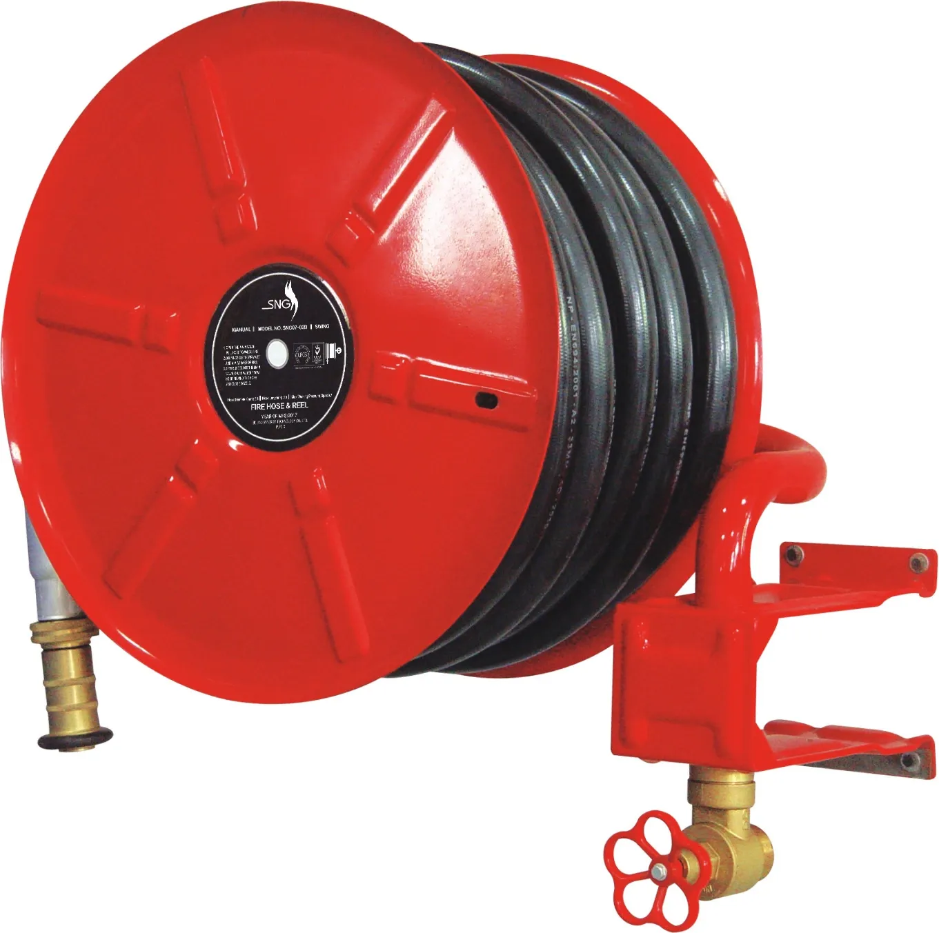 19MM Manual Swing Hose Reel 30M Long With PVC Red Nozzle